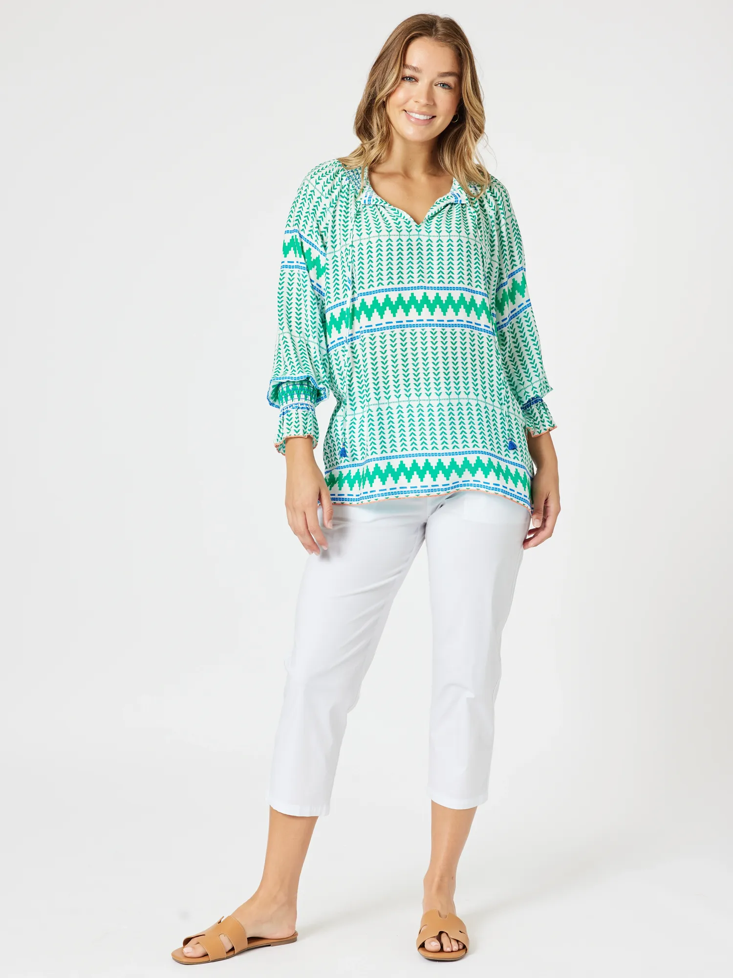 Geo Print Top - Elm Multi sold by RC & Co product image thumbnail 2