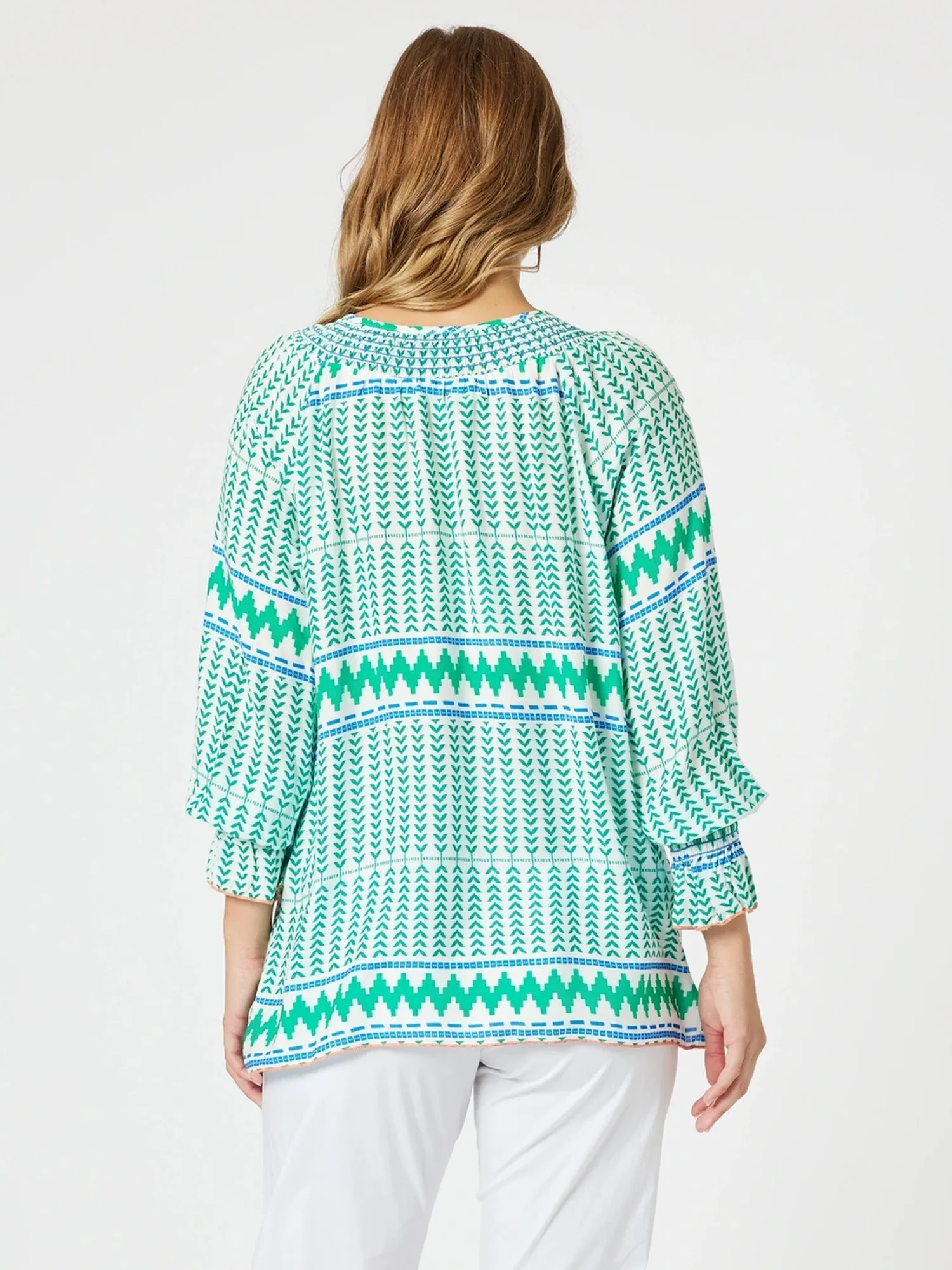 Geo Print Top - Elm Multi sold by RC & Co product image thumbnail 5