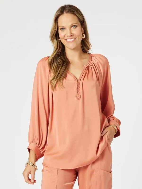 Lux Plait Top - Sunset sold by RC & Co