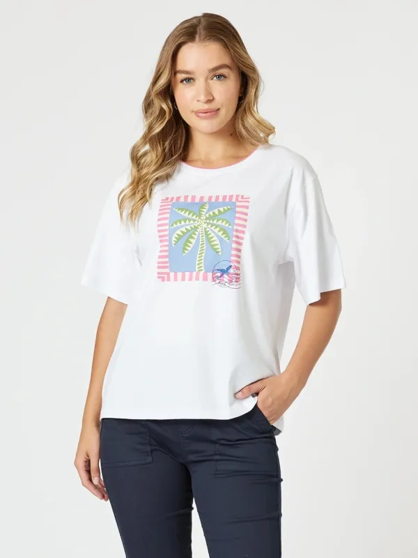 My Island Print Tee - White made by RC & Co
