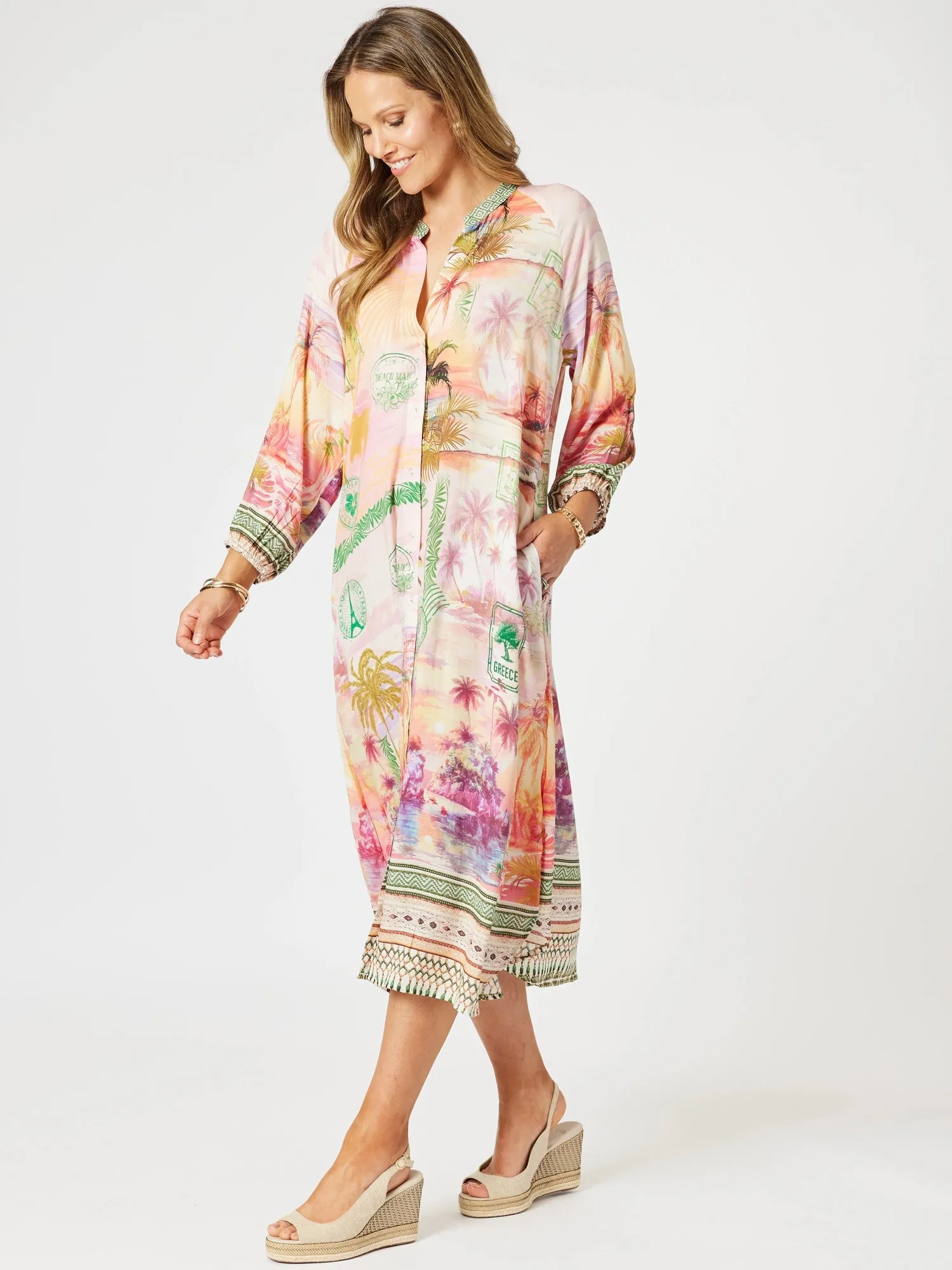Passport Print Dress - Sunset Multi sold by RC & Co product image thumbnail 2