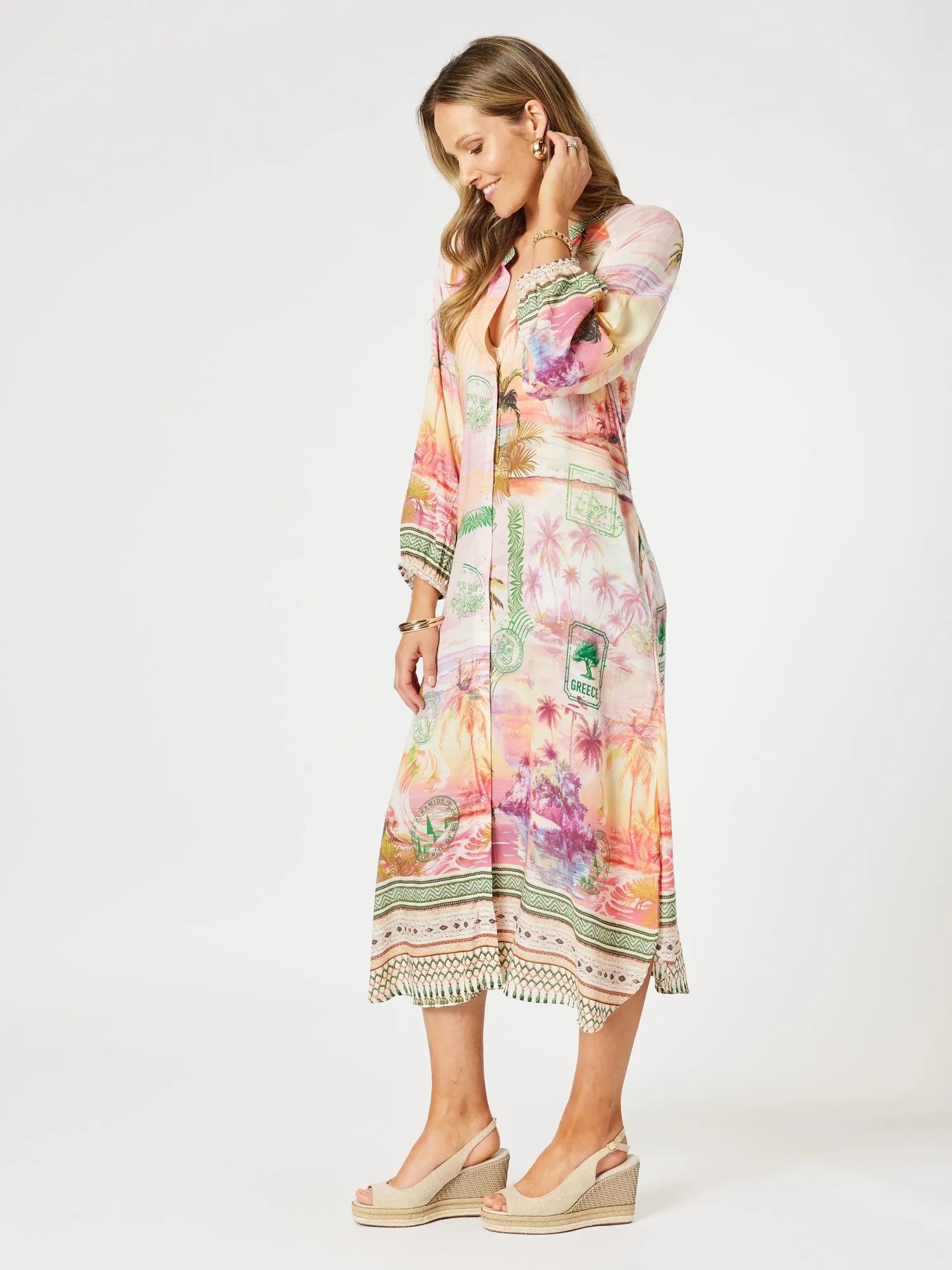 Passport Print Dress - Sunset Multi sold by RC & Co product image thumbnail 4