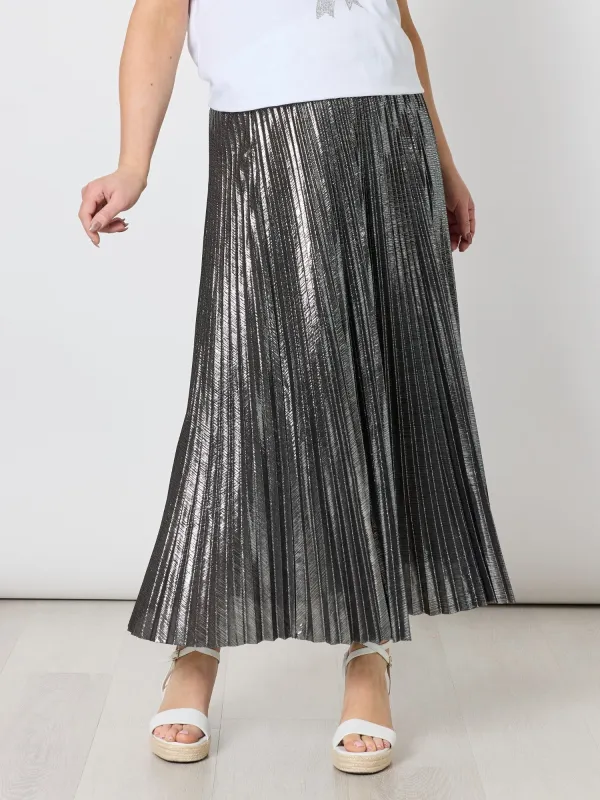 Shimmer Pleated Skirt - Silver sold by RC & Co
