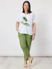 Sarah Linen Pleat Hem Pant - Basil sold by RC & Co