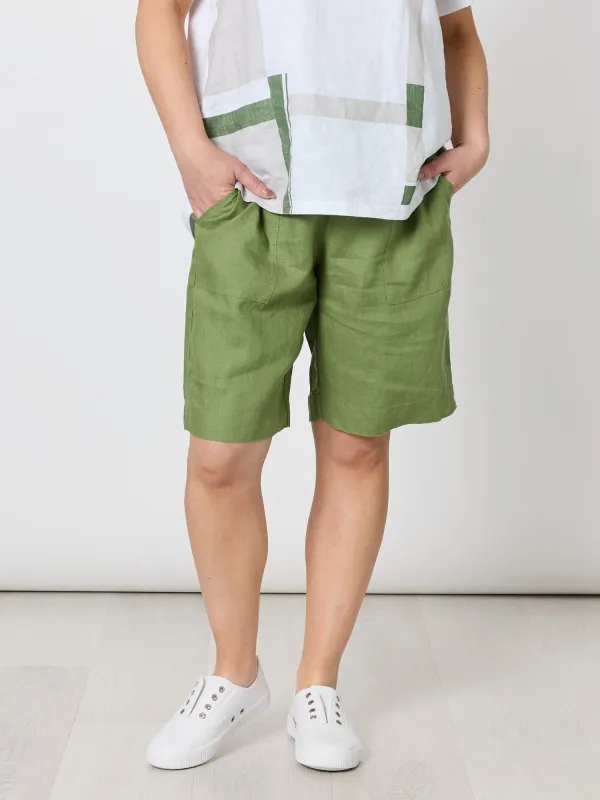 Jordan Linen Short - Basil sold by RC & Co