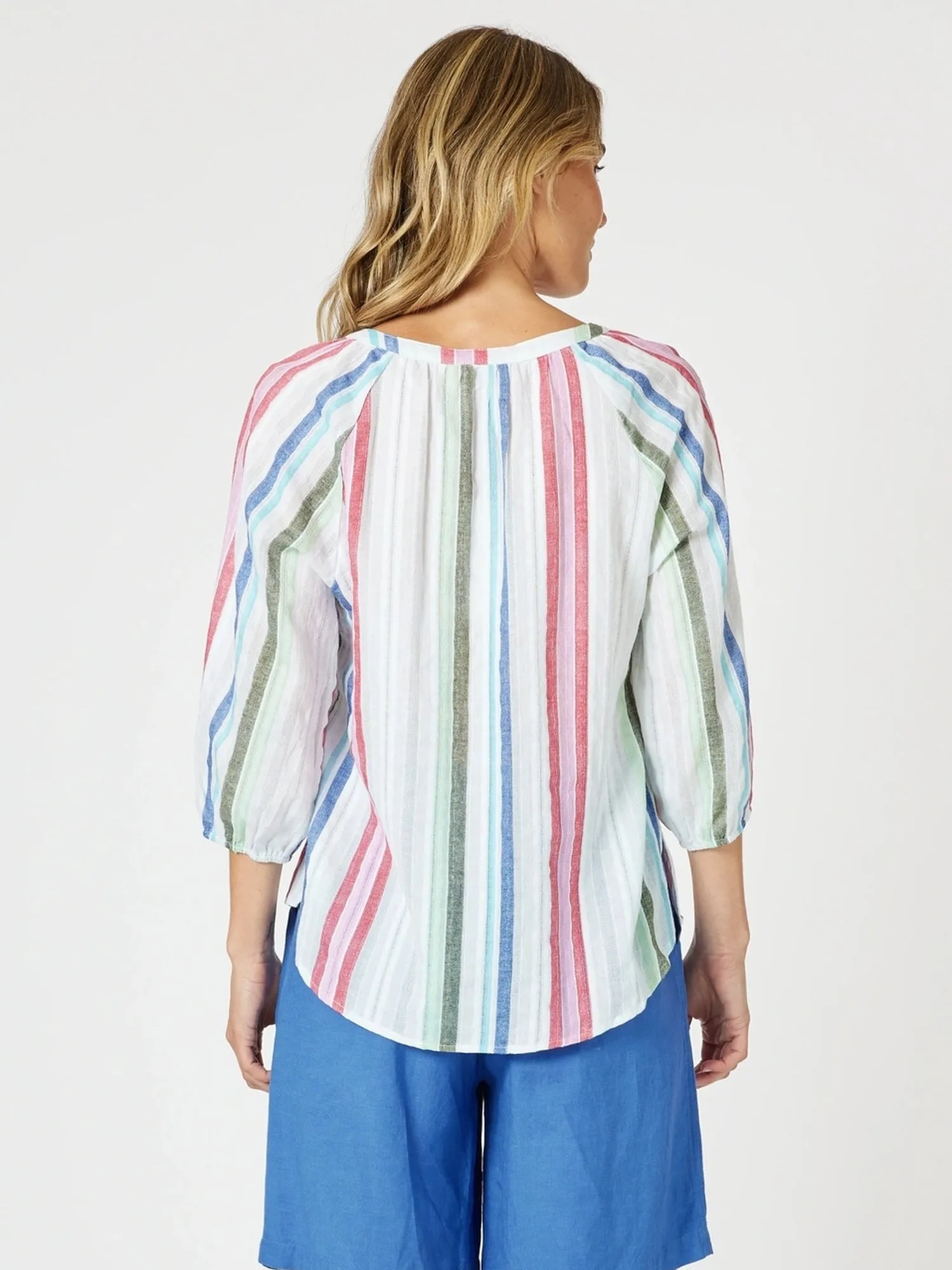 Havana Stripe Print Top - Basil Multi sold by RC & Co product image thumbnail 4