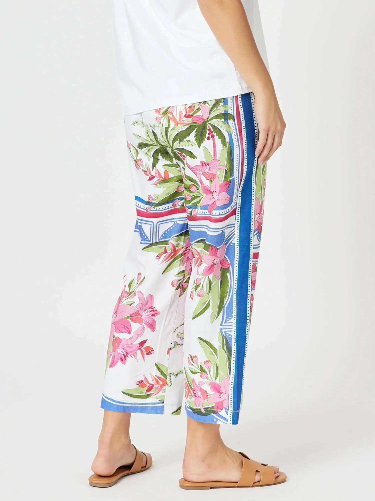 Monaco Floral Print Wide Leg Pant - Sardinia Blue Multi sold by RC & Co product image thumbnail 5