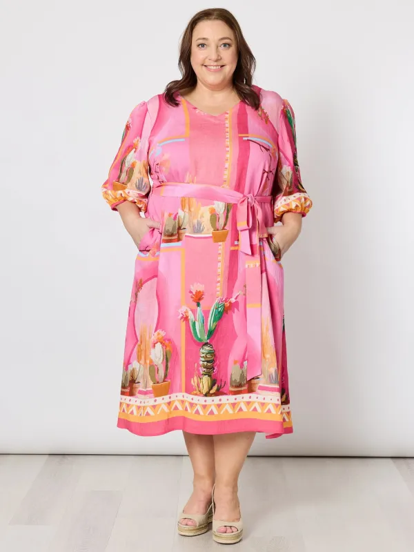 The Tulum Print Dress - Pink/Multi sold by RC & Co