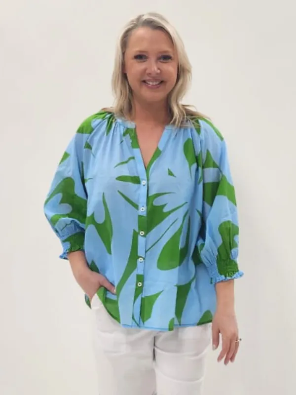 Sienna Print Top - Blue Green sold by RC & Co