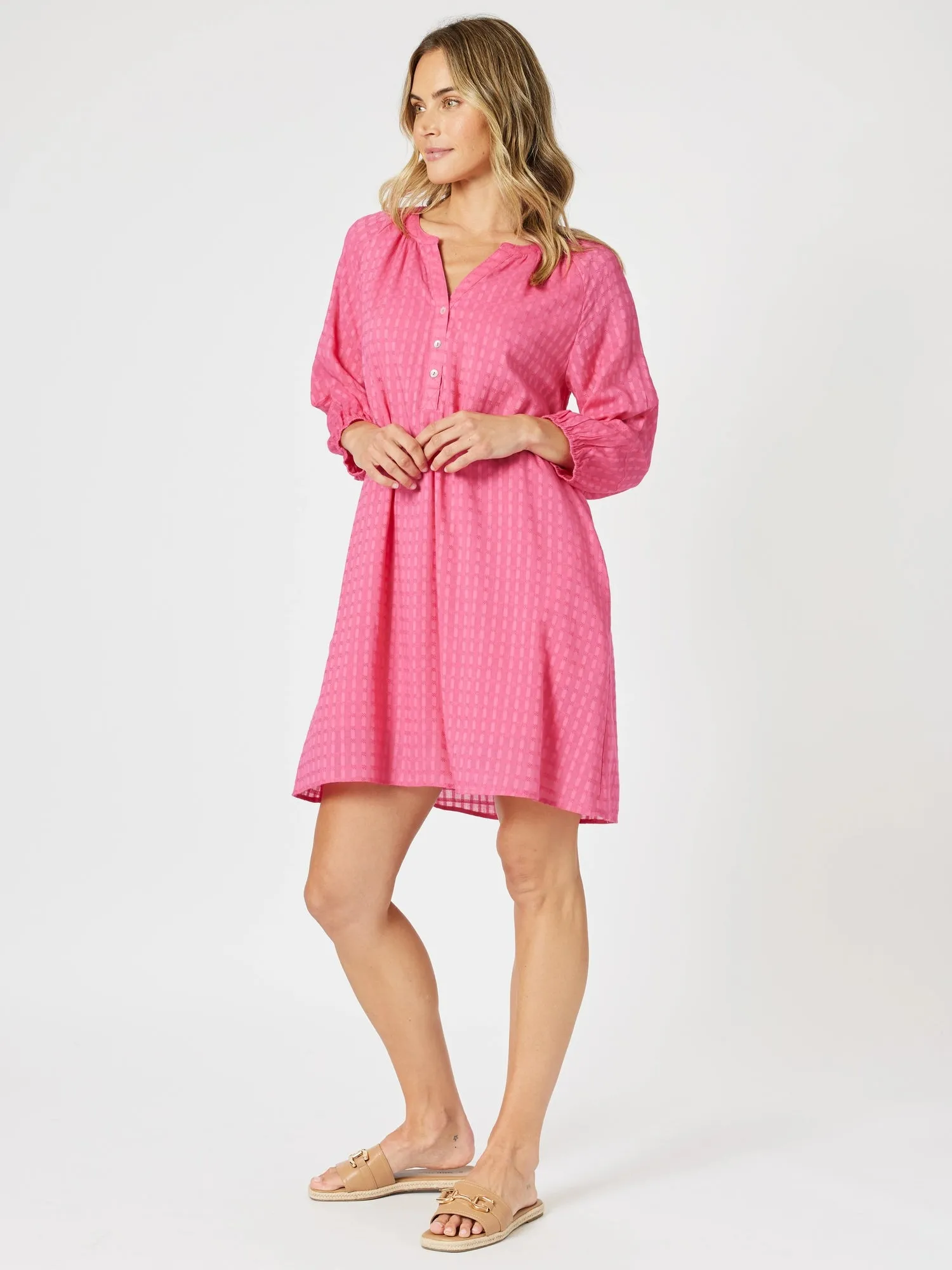 Mykonos Check Dress - Peony sold by RC & Co product image thumbnail 2