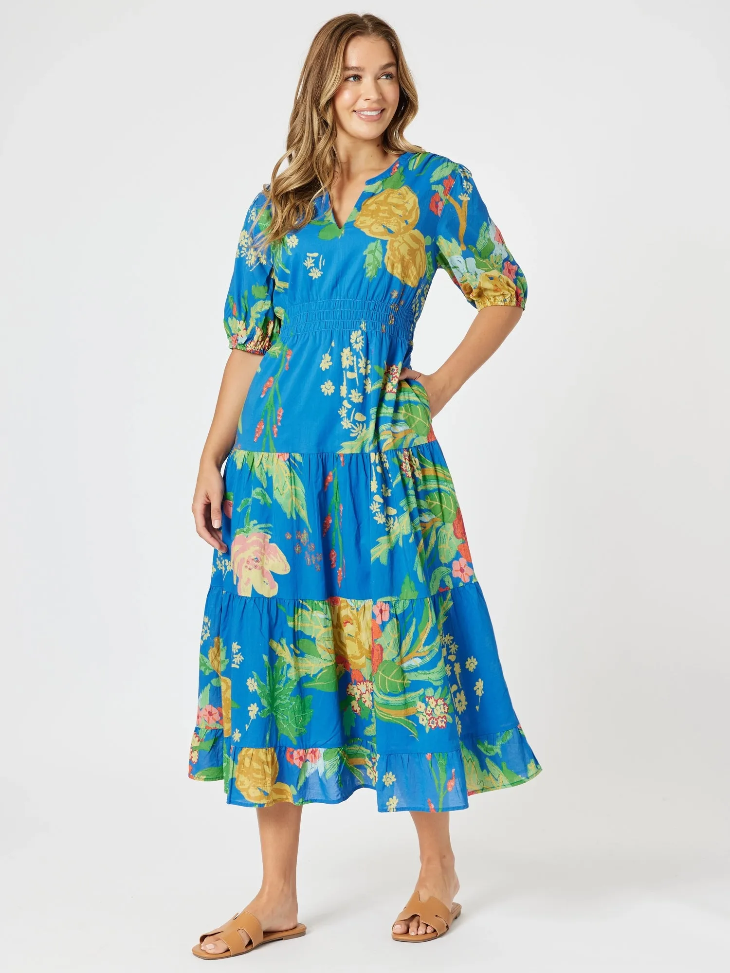 Tropics Floral Print Dress - Blue/Multi sold by RC & Co product image thumbnail 4