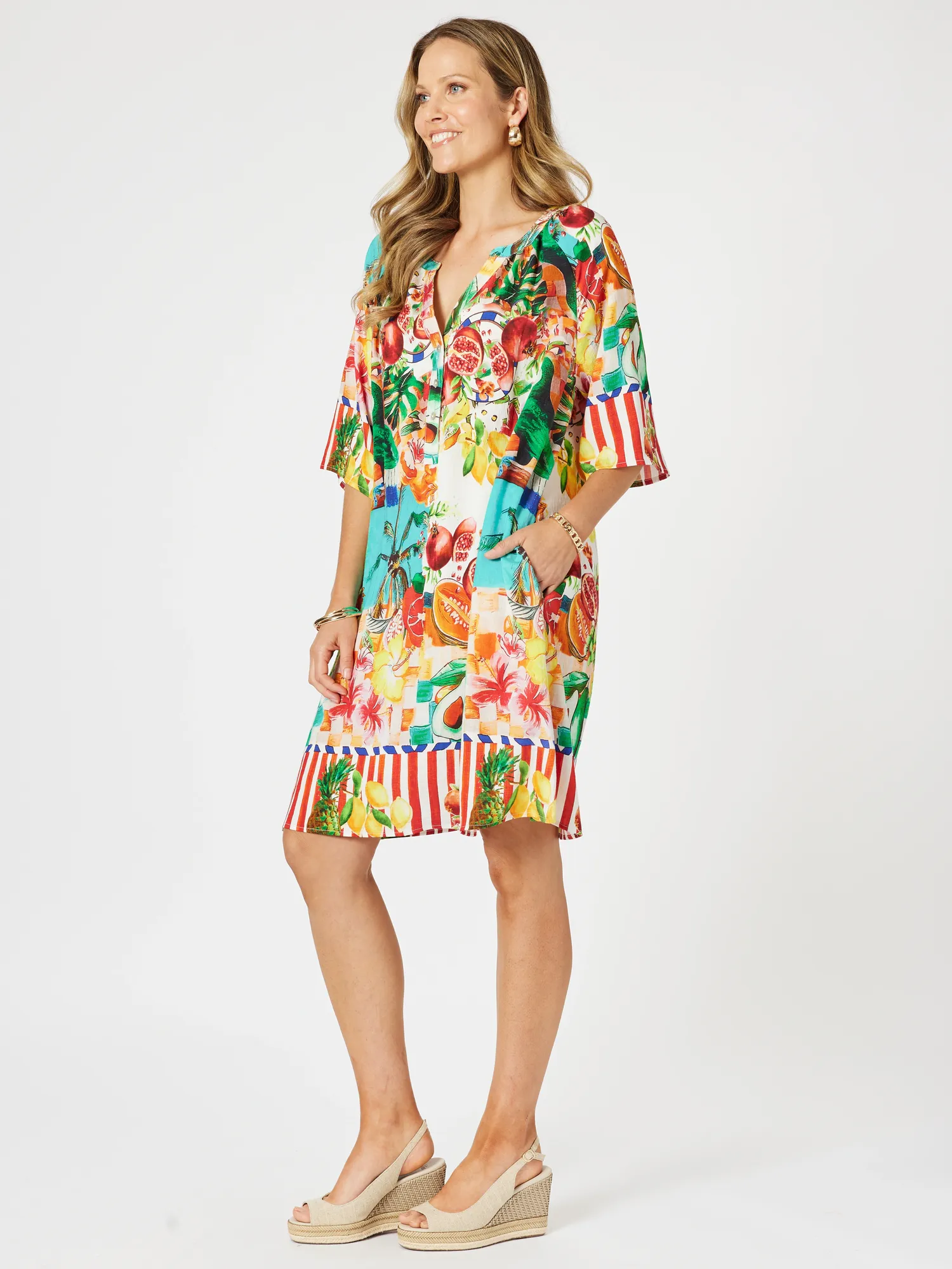 Positano Print Dress - Orange Multi sold by RC & Co product image thumbnail 4