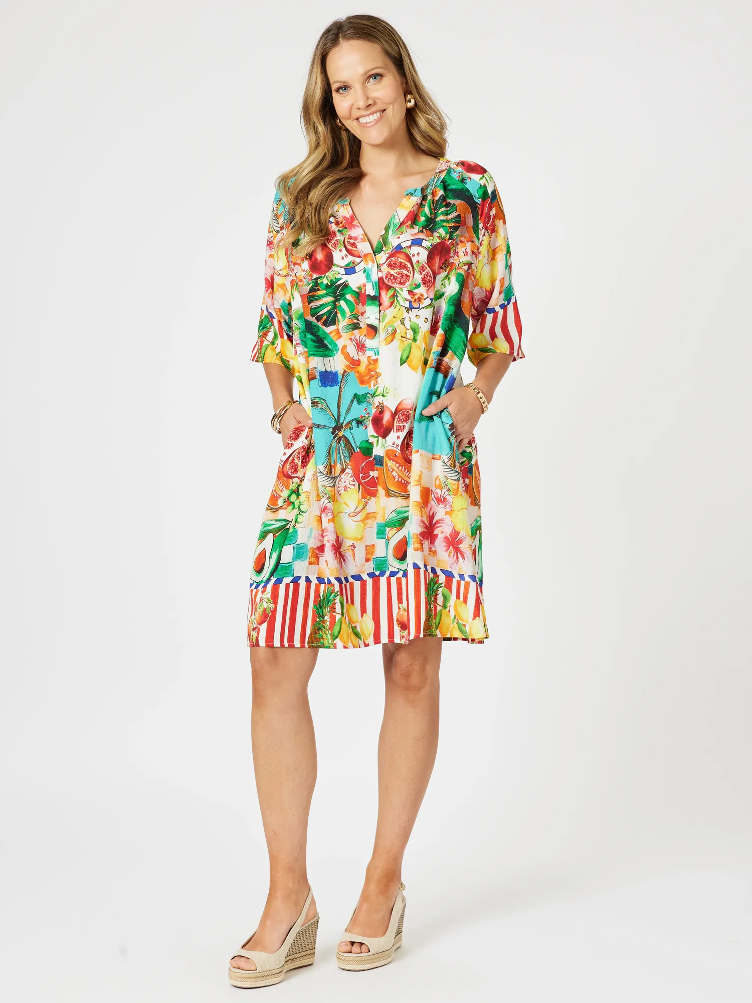 Positano Print Dress - Orange Multi sold by RC & Co product image thumbnail 2