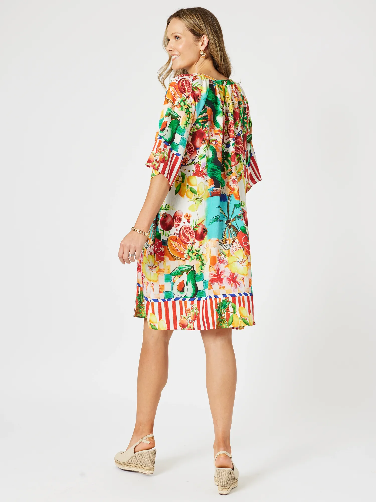Positano Print Dress - Orange Multi sold by RC & Co product image thumbnail 5
