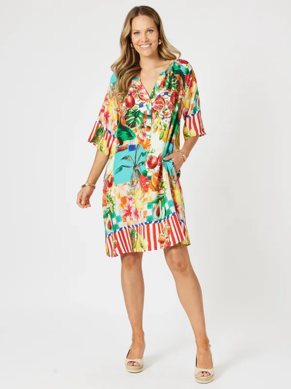 Positano Print Dress - Orange Multi sold by RC & Co