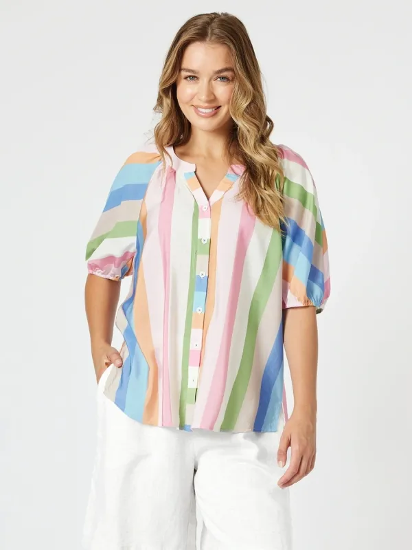 Lucy Stripe Print Top - Stripe sold by RC & Co