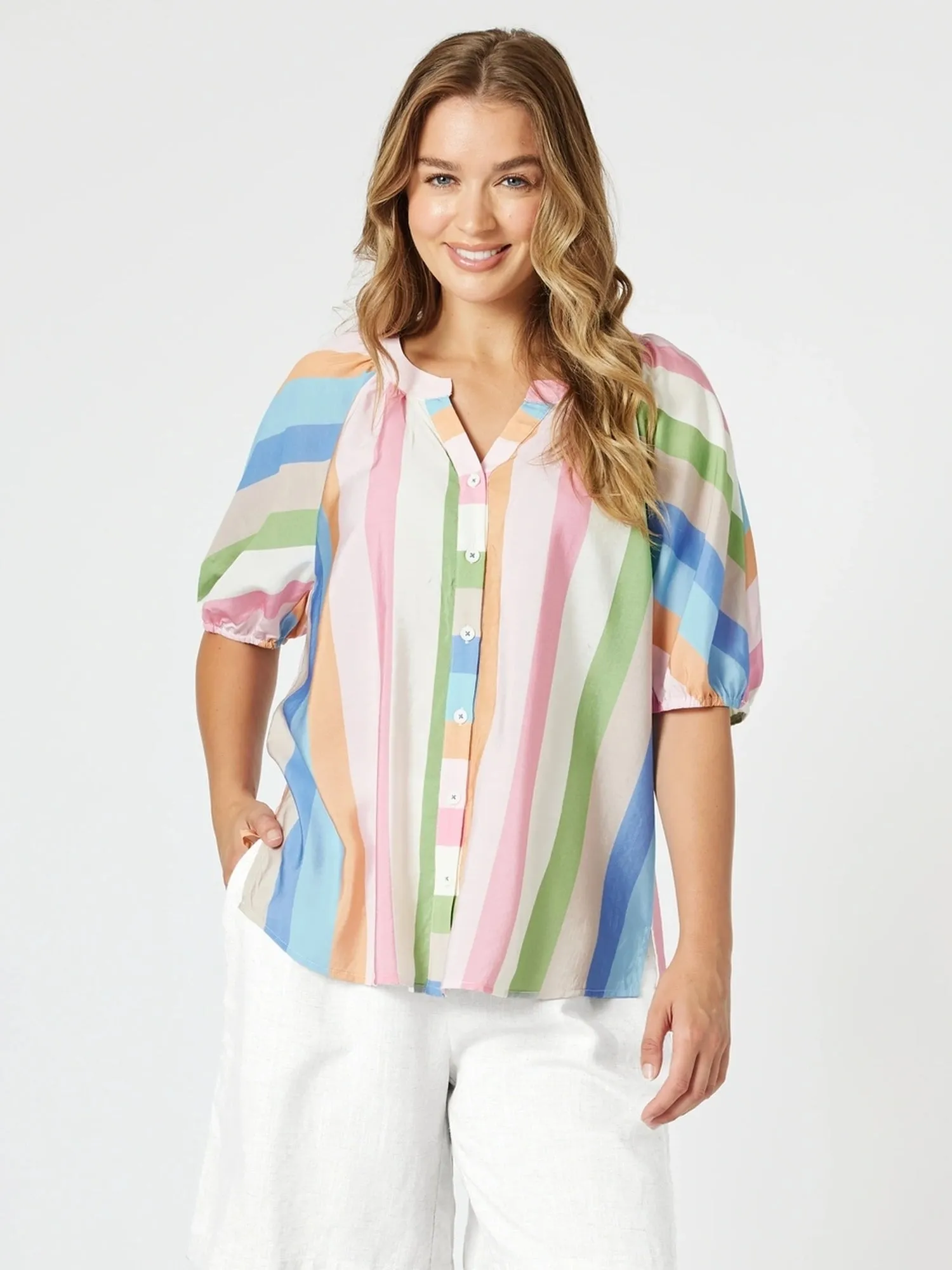 Lucy Stripe Print Top - Stripe sold by RC & Co
