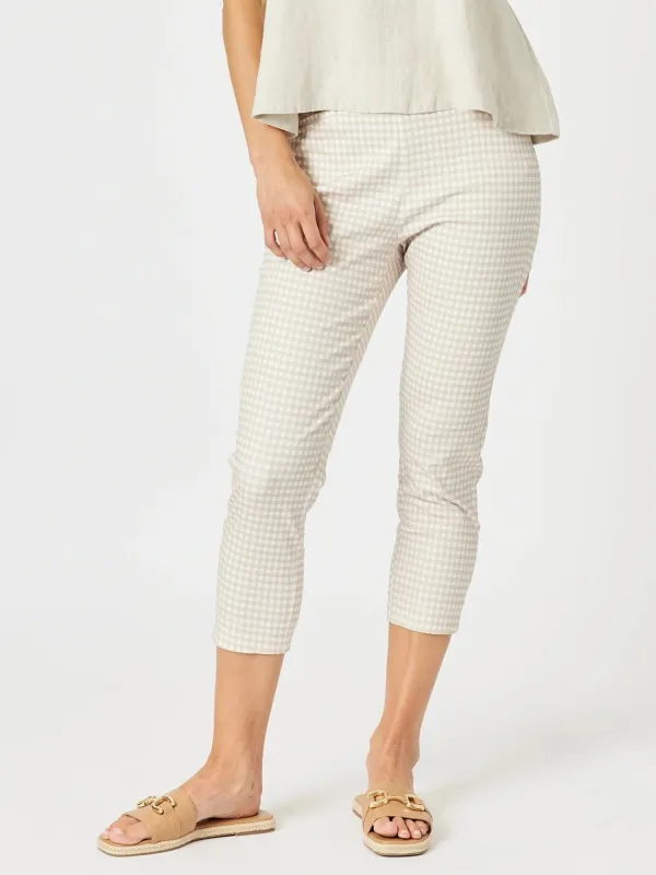 Alexis Gingham Print Pant - Natural sold by RC & Co