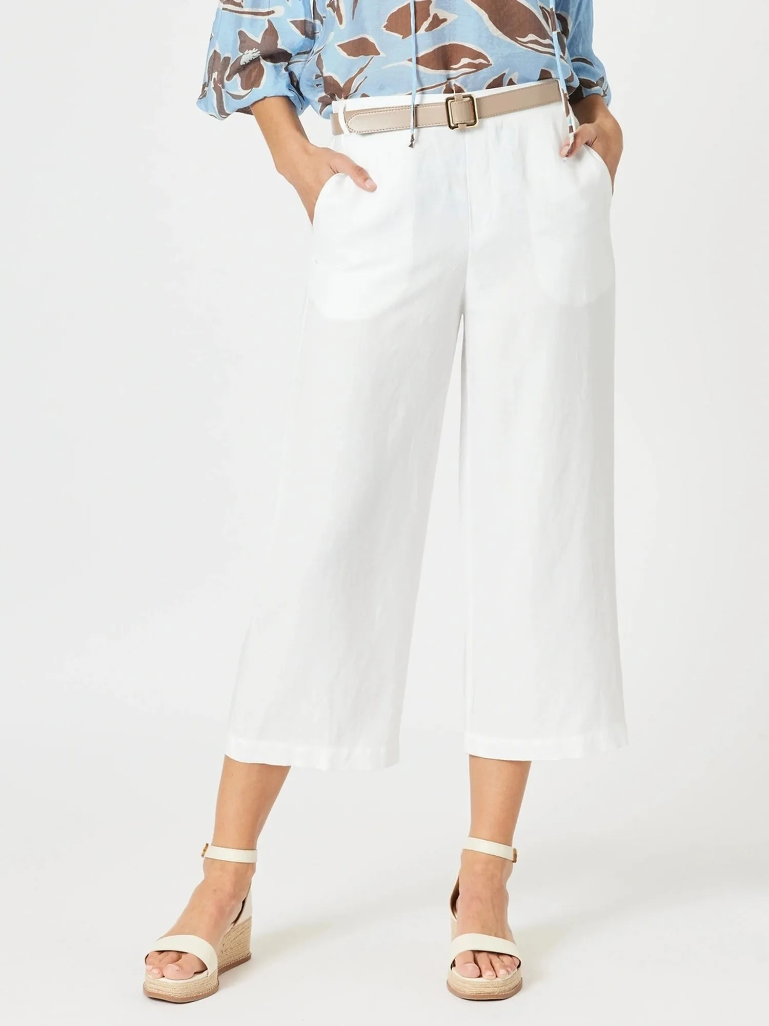 Lino Wide Leg Pant - White sold by RC & Co