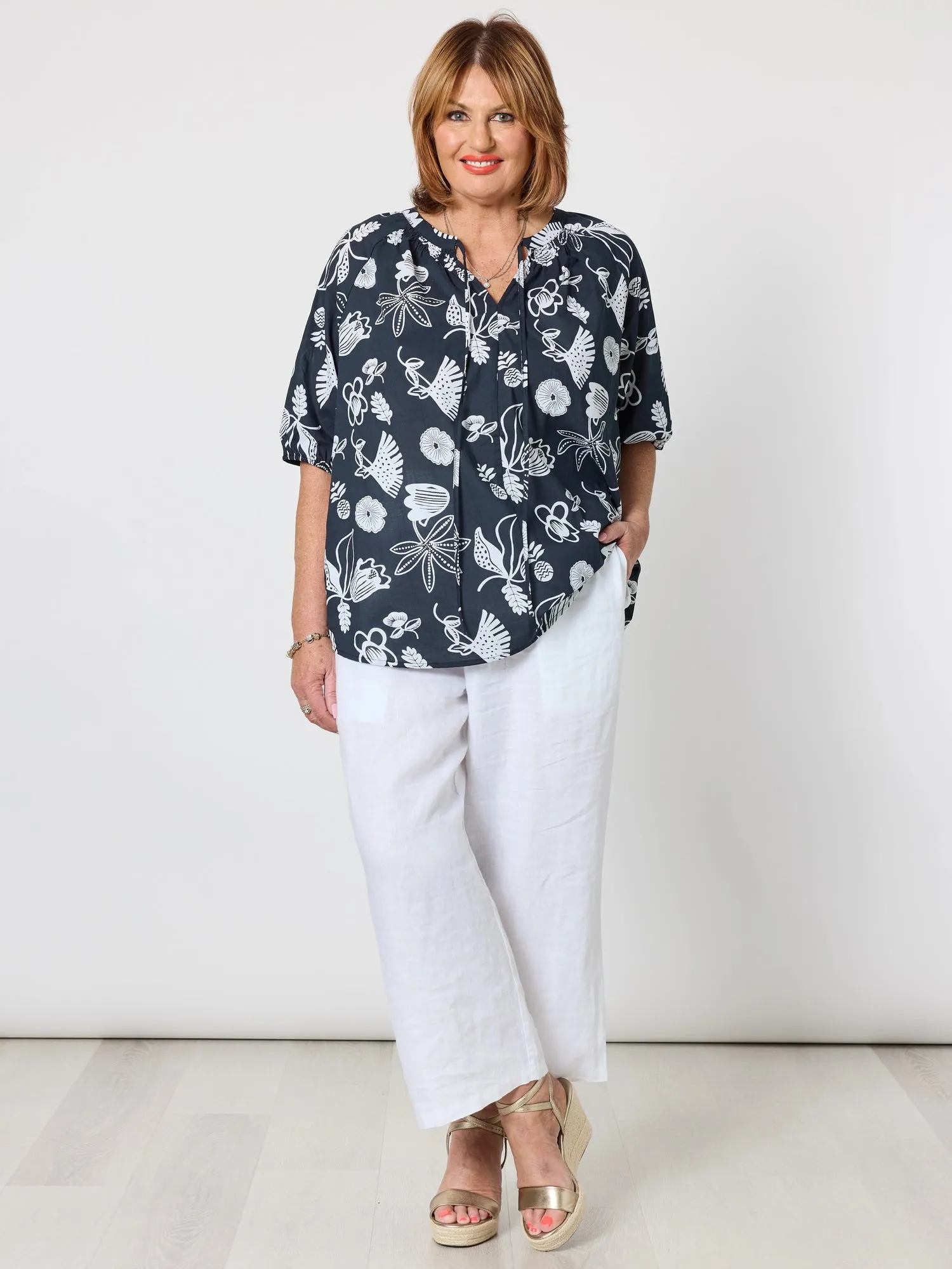 Lino Wide Leg Pant - White sold by RC & Co product image thumbnail 2