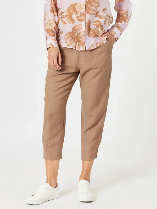 Lino Tapered Pant - Nutmeg sold by RC & Co
