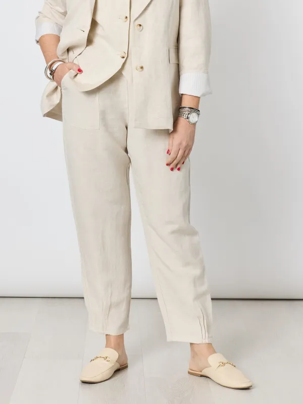 Lino Tapered Pant - Natural sold by RC & Co