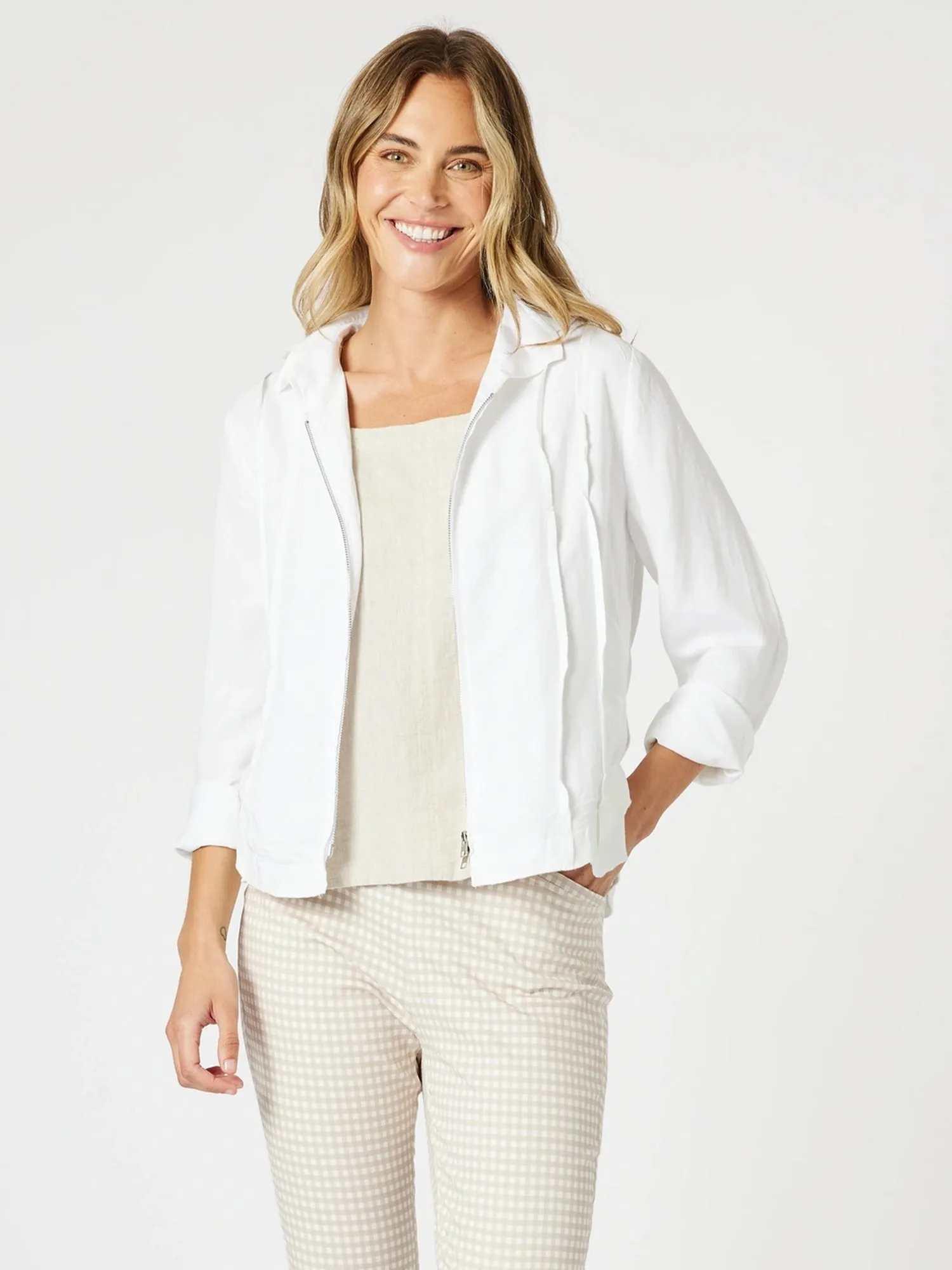Lino Le Marais Jacket - White sold by RC & Co