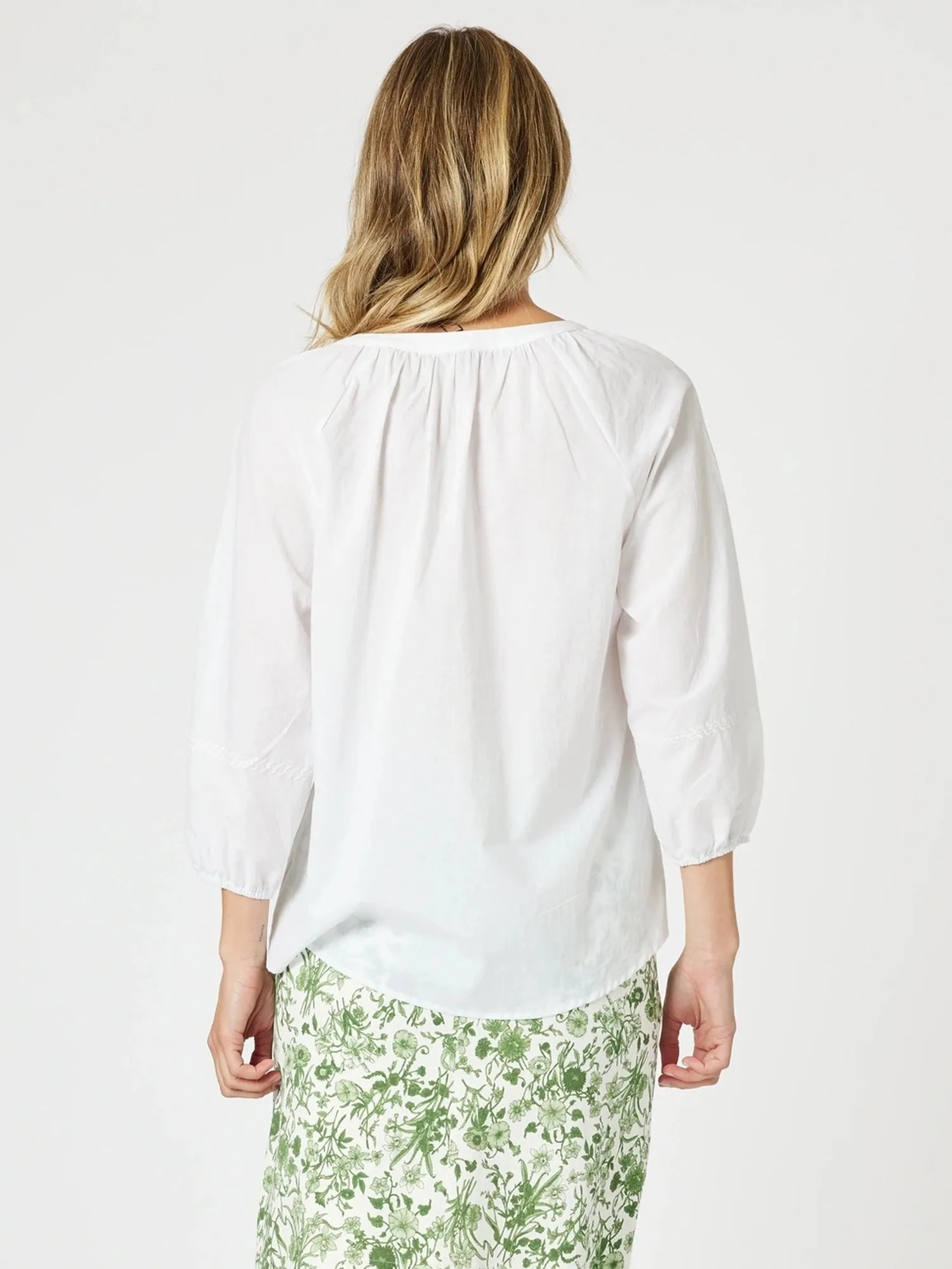 Coastal Embroidery Sheer Top - White sold by RC & Co product image thumbnail 4