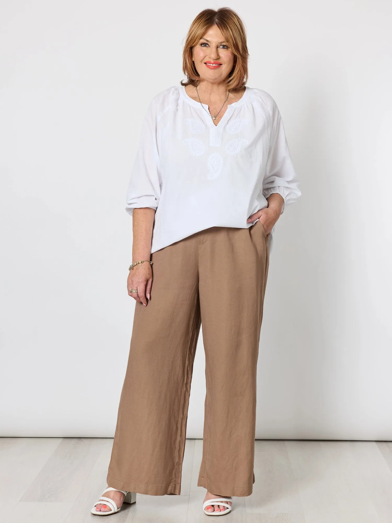 Coastal Embroidery Sheer Top - White sold by RC & Co product image thumbnail 2