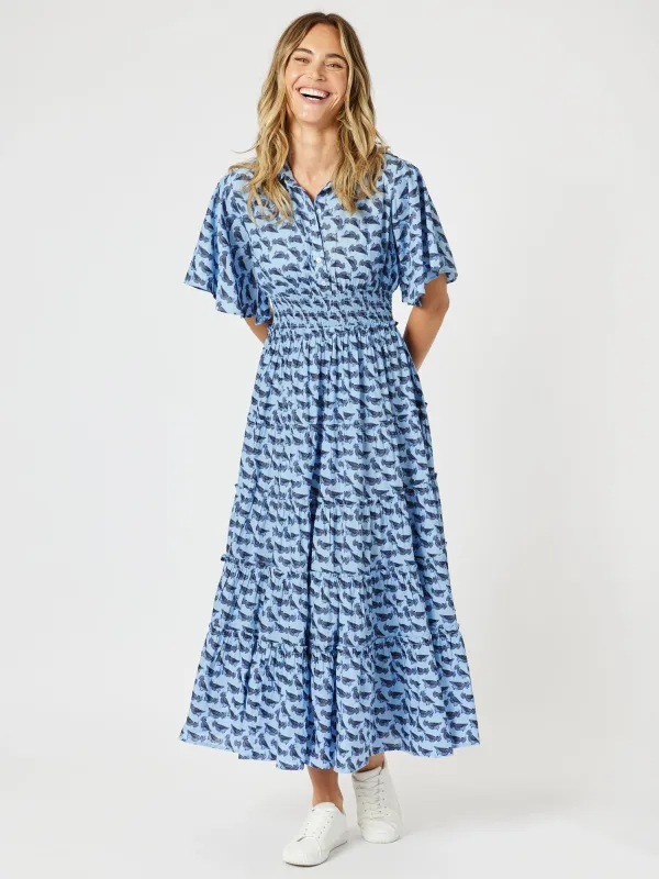 Blue Cockatoo Print Dress - Blue sold by RC & Co