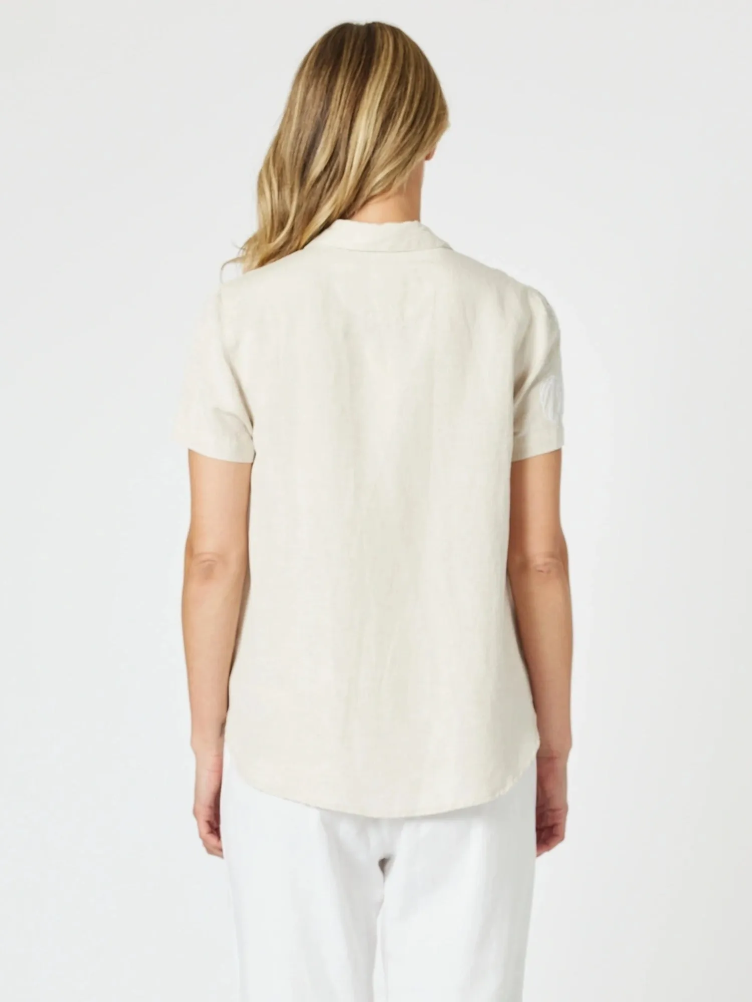 Lino Embroidered Shirt - Natural/White sold by RC & Co product image thumbnail 4