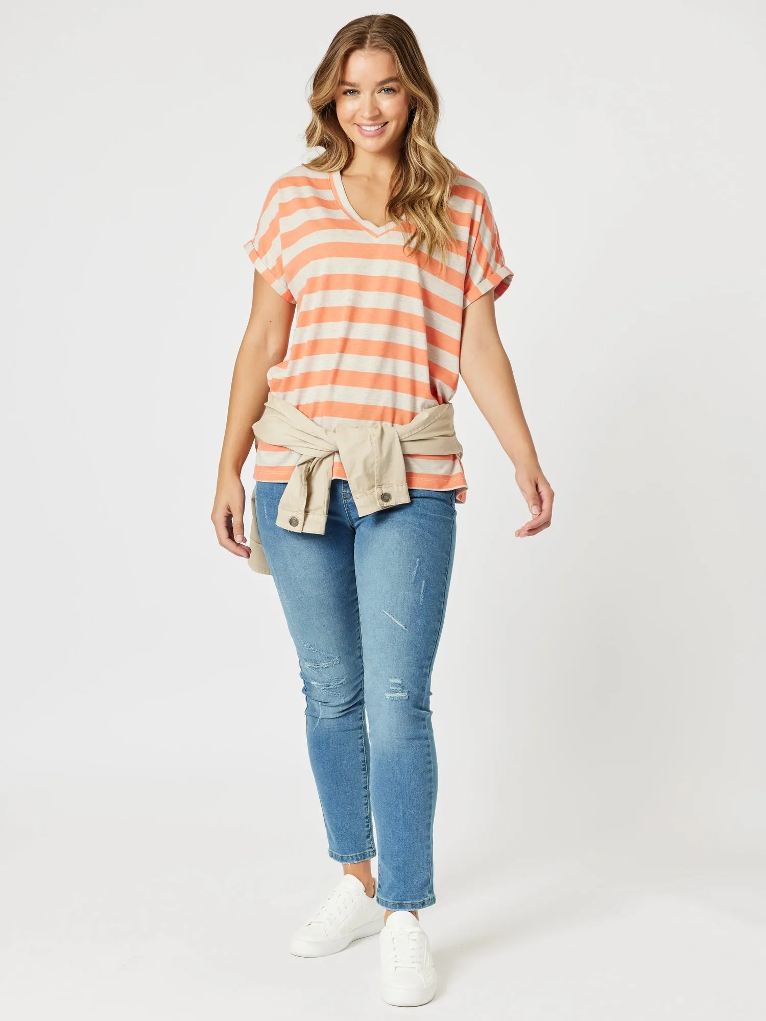 Addison Stripe Print Tee - Mango Natural sold by RC & Co product image thumbnail 5