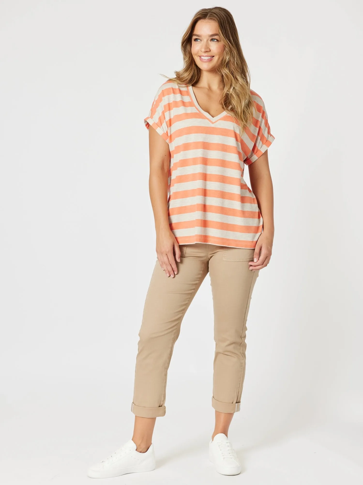 Addison Stripe Print Tee - Mango Natural sold by RC & Co product image thumbnail 4