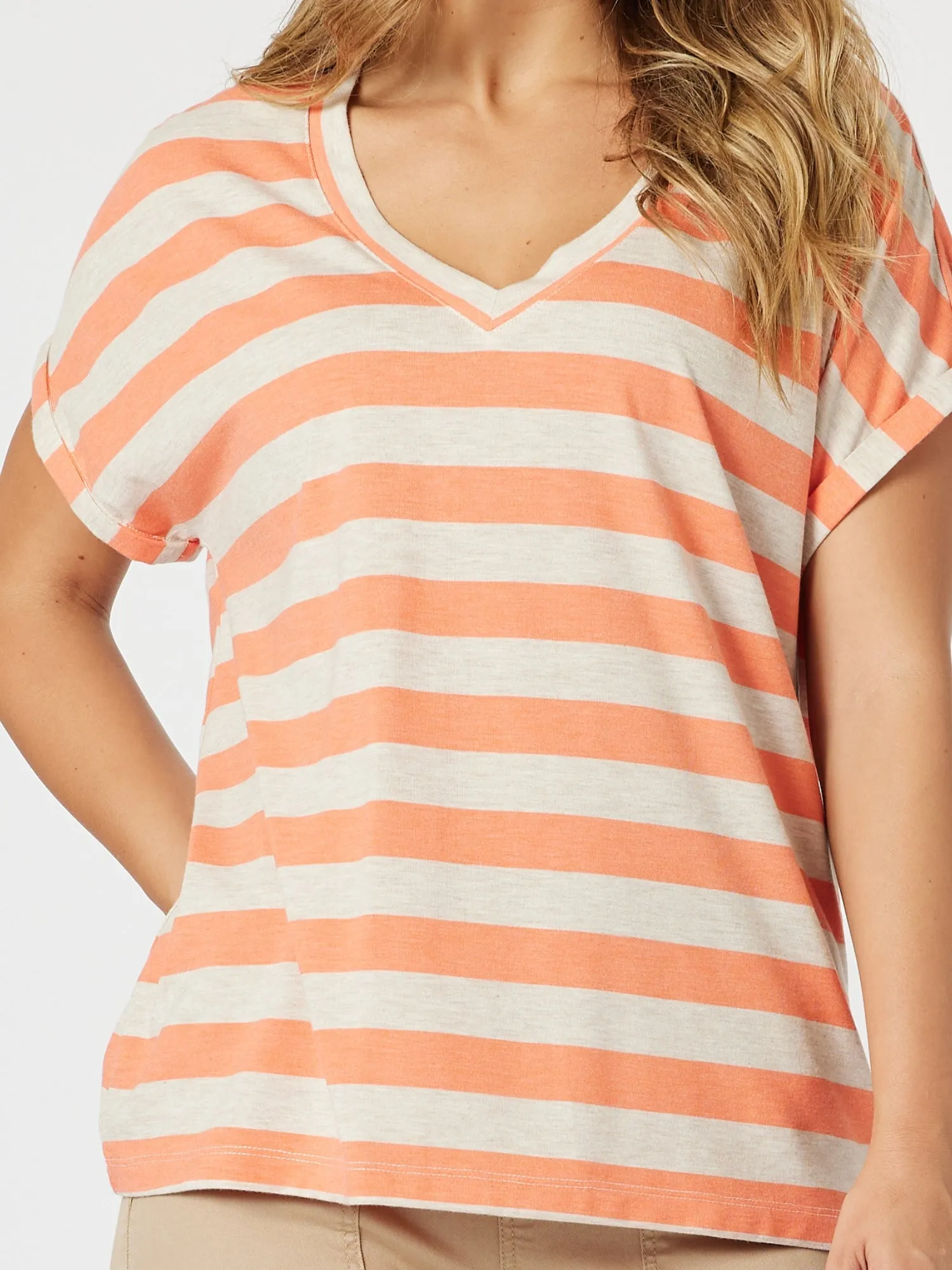 Addison Stripe Print Tee - Mango Natural sold by RC & Co product image thumbnail 3