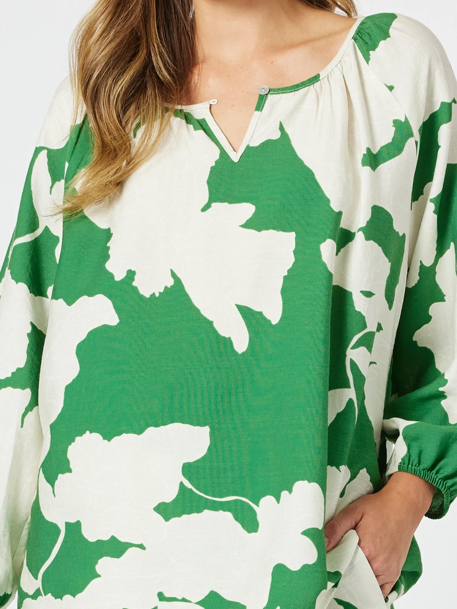 Barcelona Floral Print Top - Elm Natural sold by RC & Co product image thumbnail 3