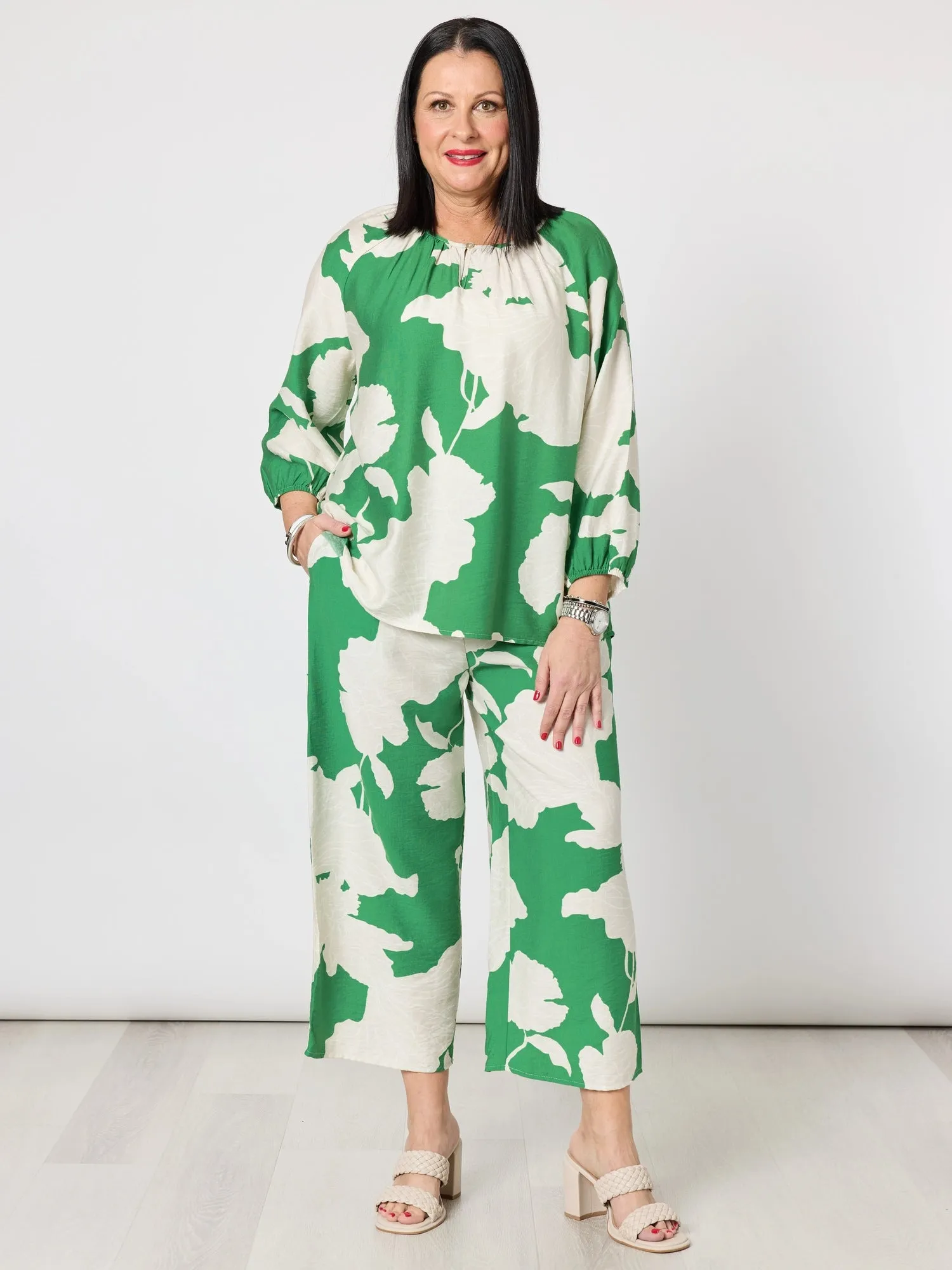 Barcelona Floral Print Top - Elm Natural sold by RC & Co product image thumbnail 2