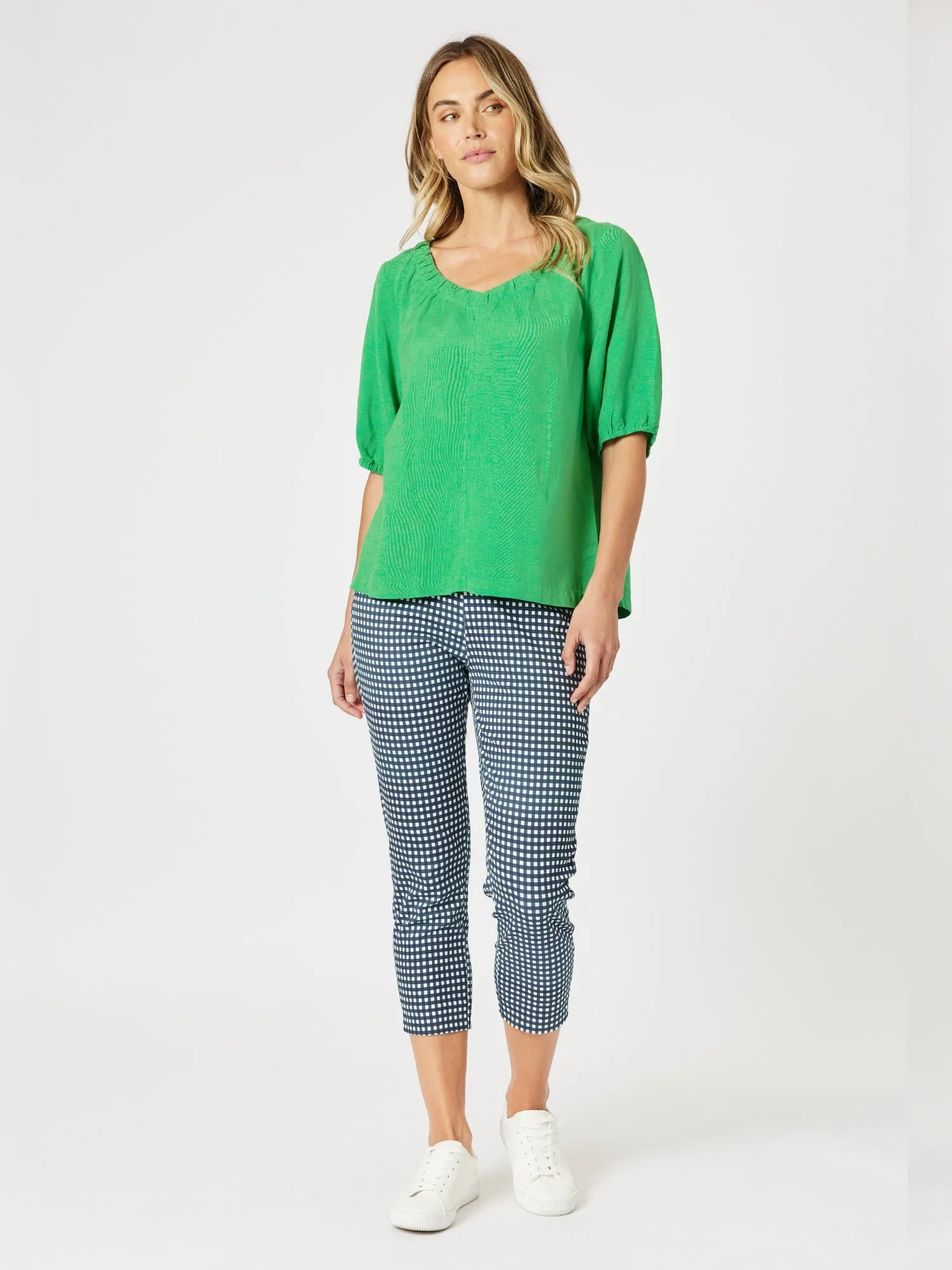 Lino V Neck Top - Elm sold by RC & Co product image thumbnail 5