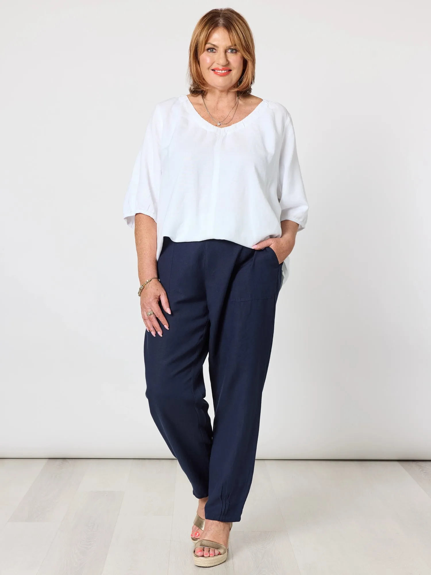 Lino V Neck Top - White sold by RC & Co product image thumbnail 5