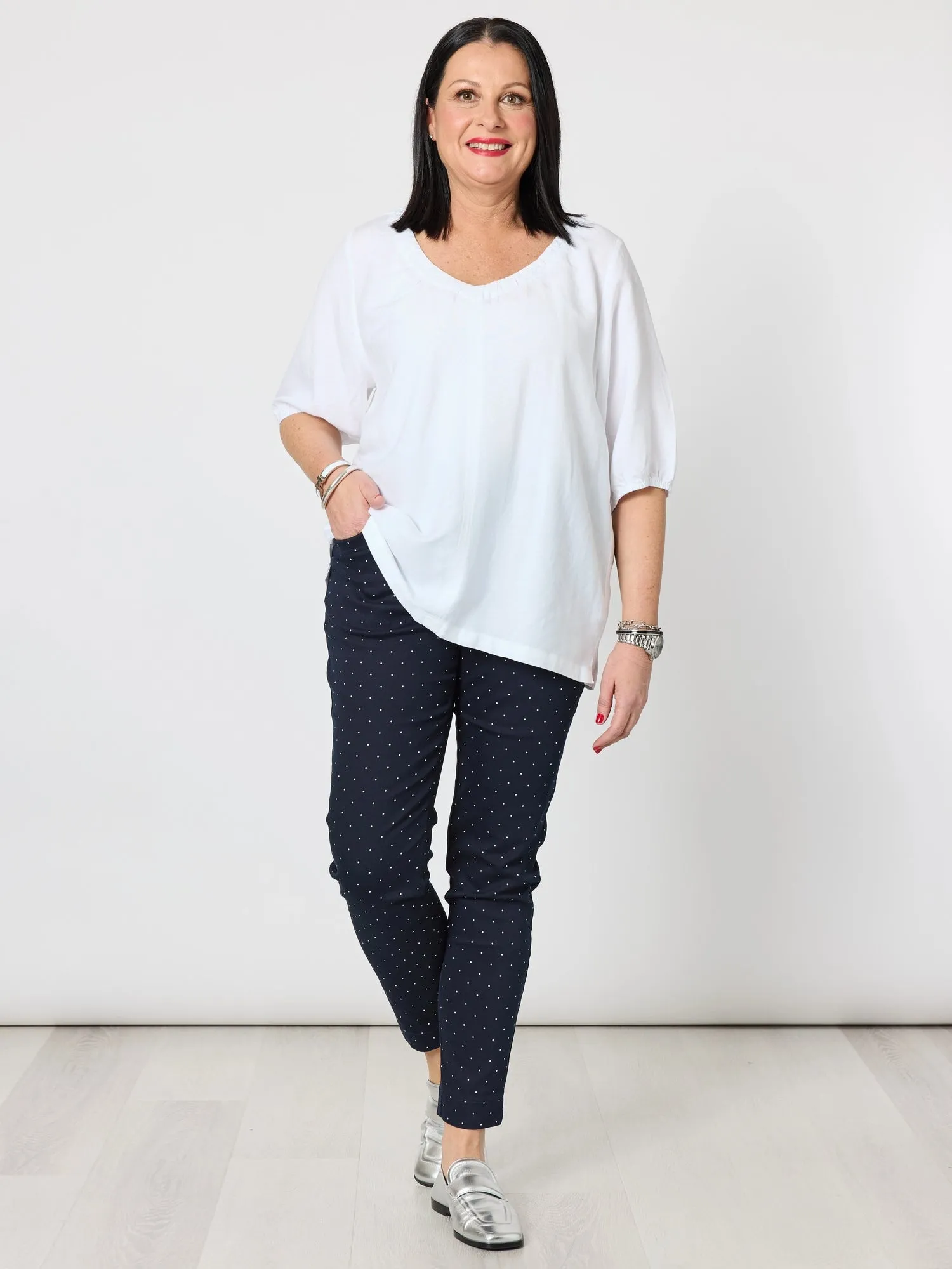 Lino V Neck Top - White sold by RC & Co product image thumbnail 2