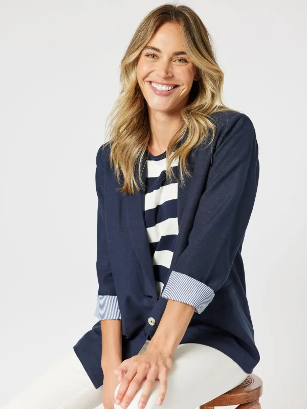 Lino Blazer - Navy sold by RC & Co