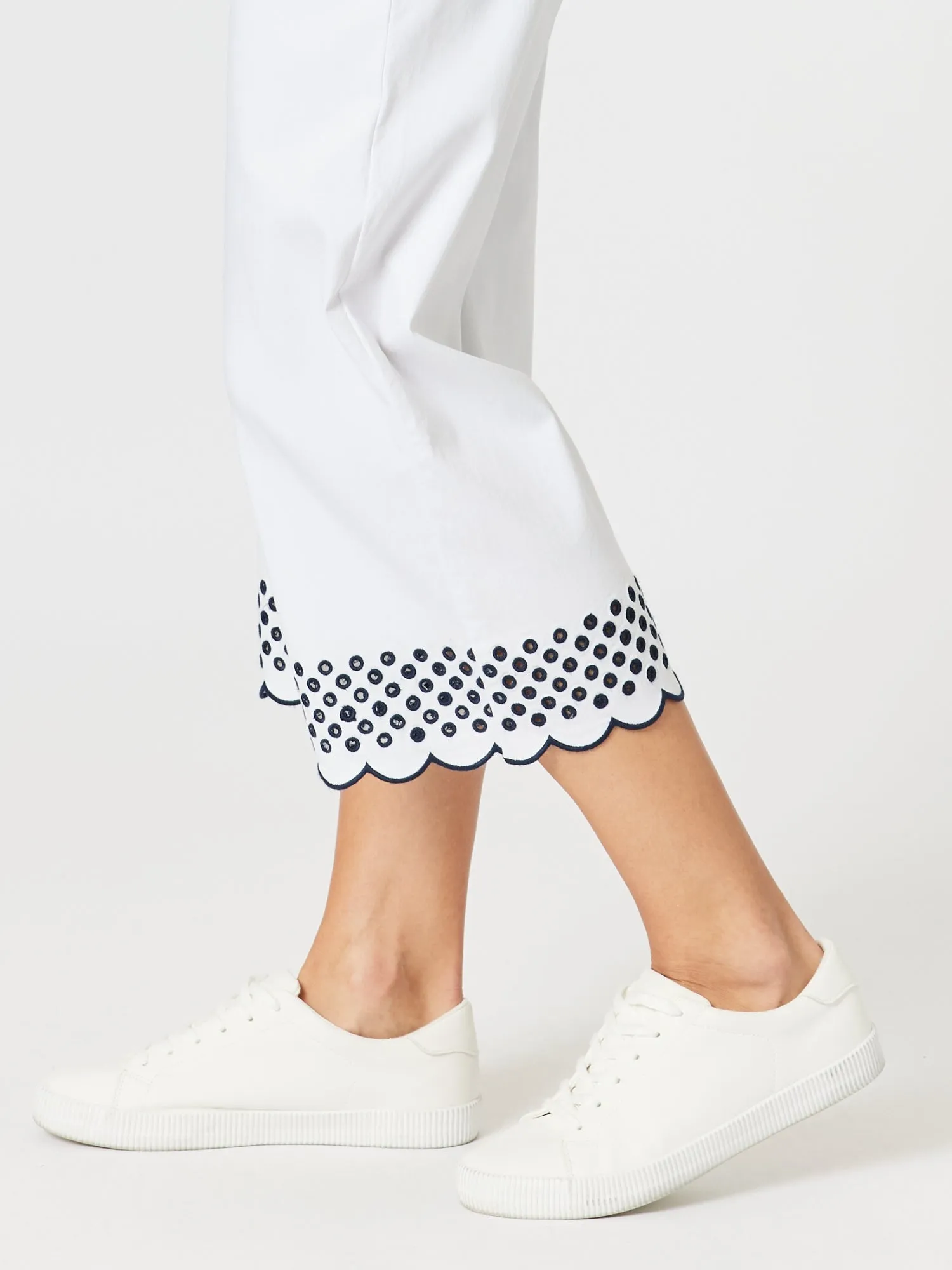 Scallop Hem Pant - White/Navy sold by RC & Co product image thumbnail 3