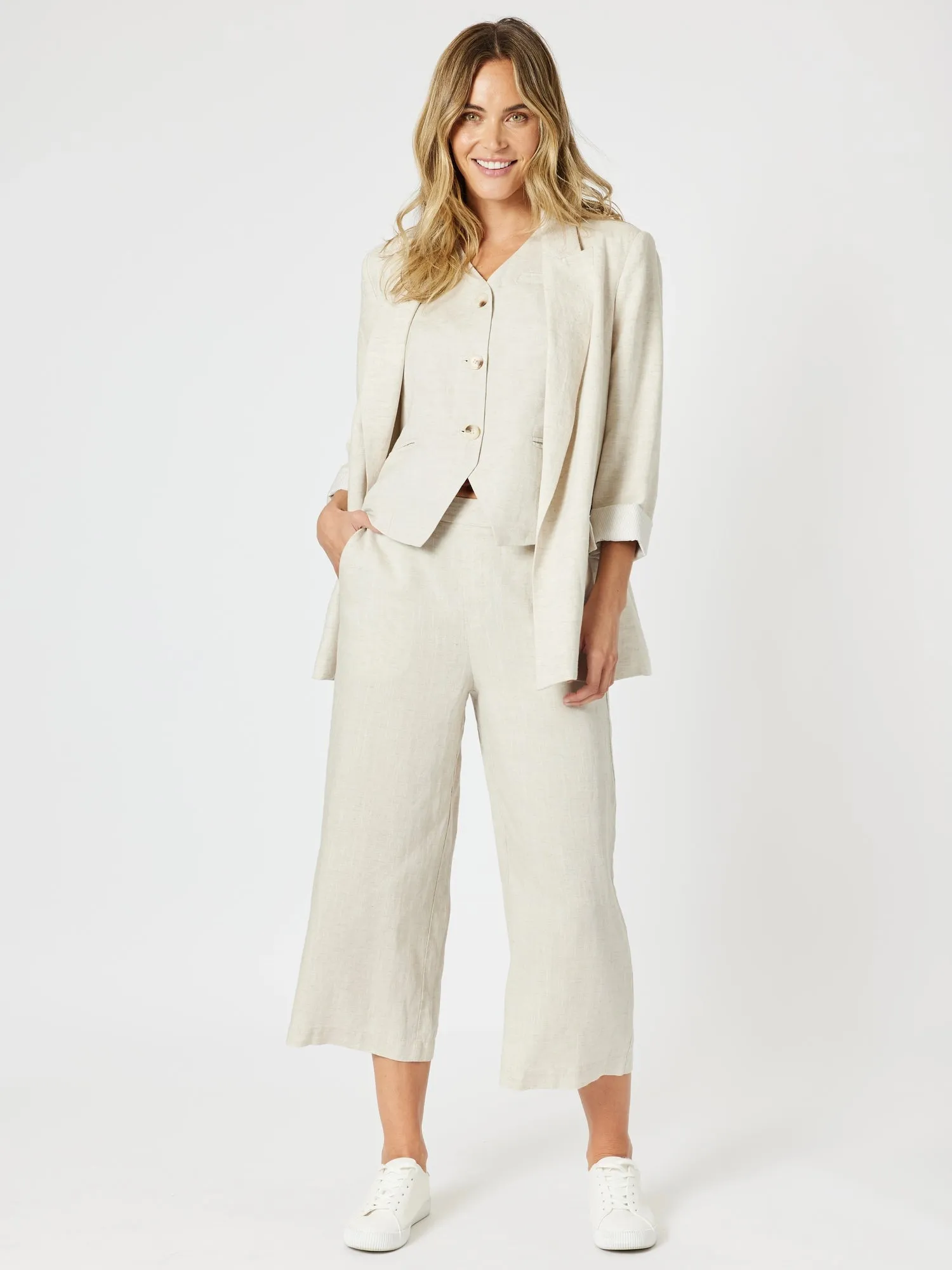 Lino Short Vest - Natural sold by RC & Co product image thumbnail 5