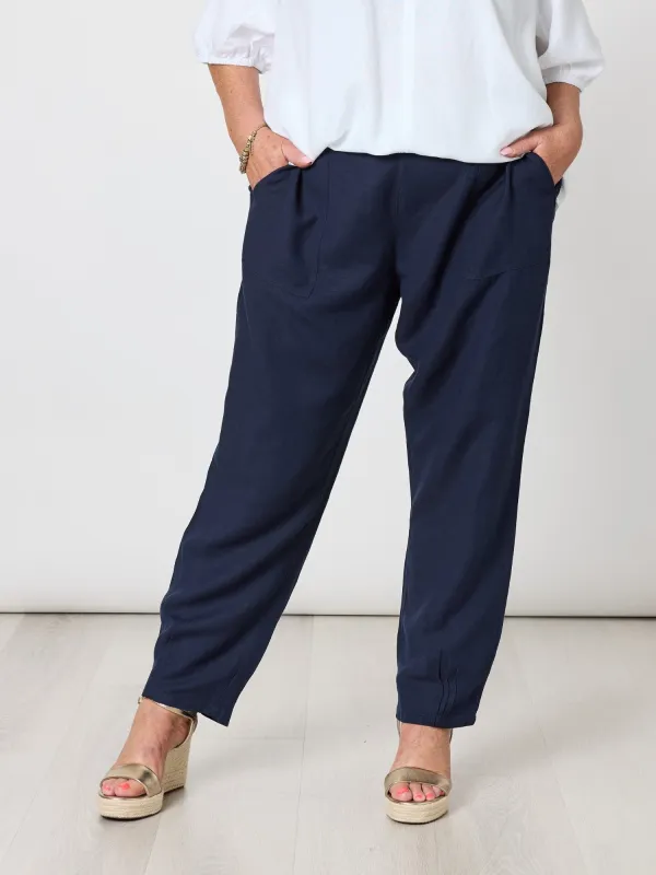 Lino Tapered Pant - Navy sold by RC & Co