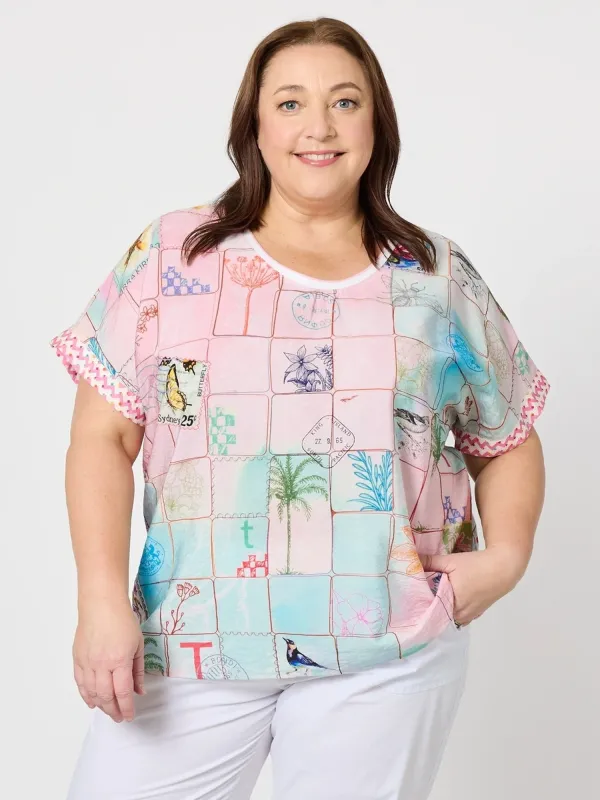 Capri Print Top - Pastel Multi sold by RC & Co