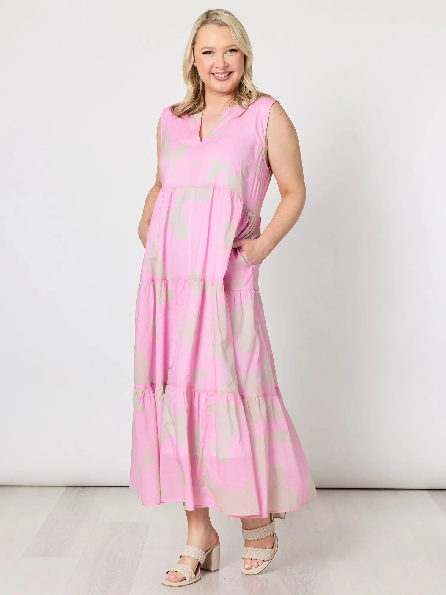 Sienna Print Dress - Pink Stone sold by RC & Co product image thumbnail 4