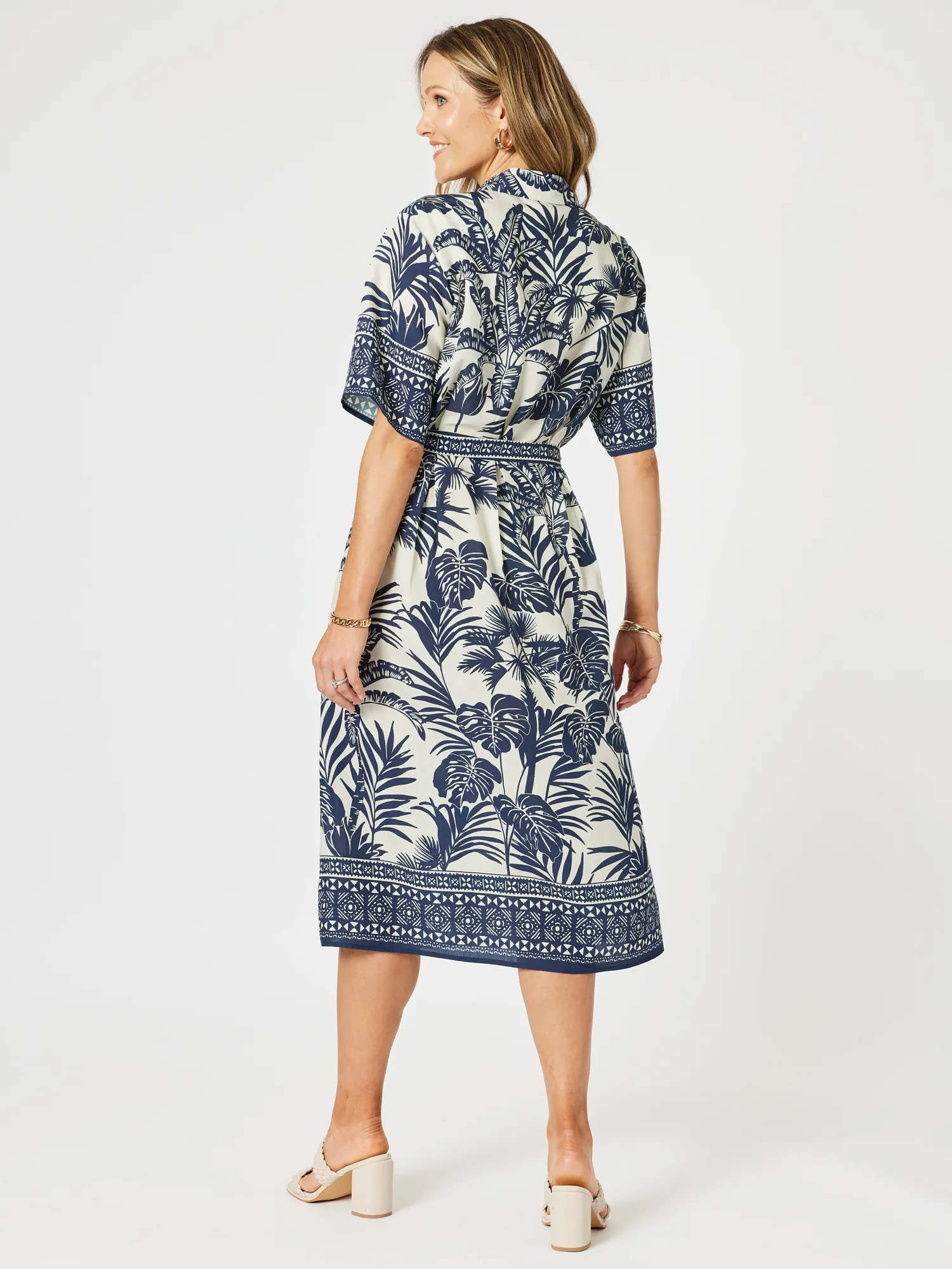 Palm Cove Print Shirt Dress - Navy Multi sold by RC & Co product image thumbnail 5