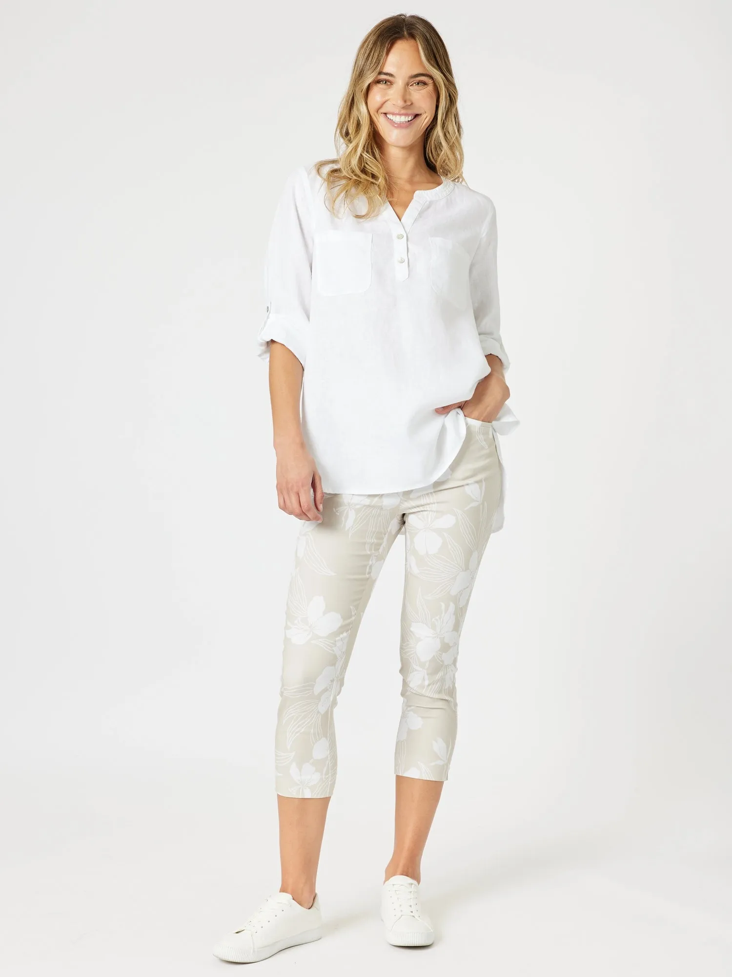 Morro Bay Floral Print Pant - Natural/White sold by RC & Co product image thumbnail 5