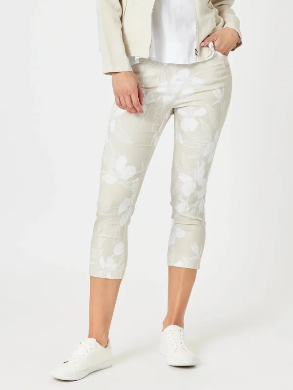 Morro Bay Floral Print Pant - Natural/White sold by RC & Co
