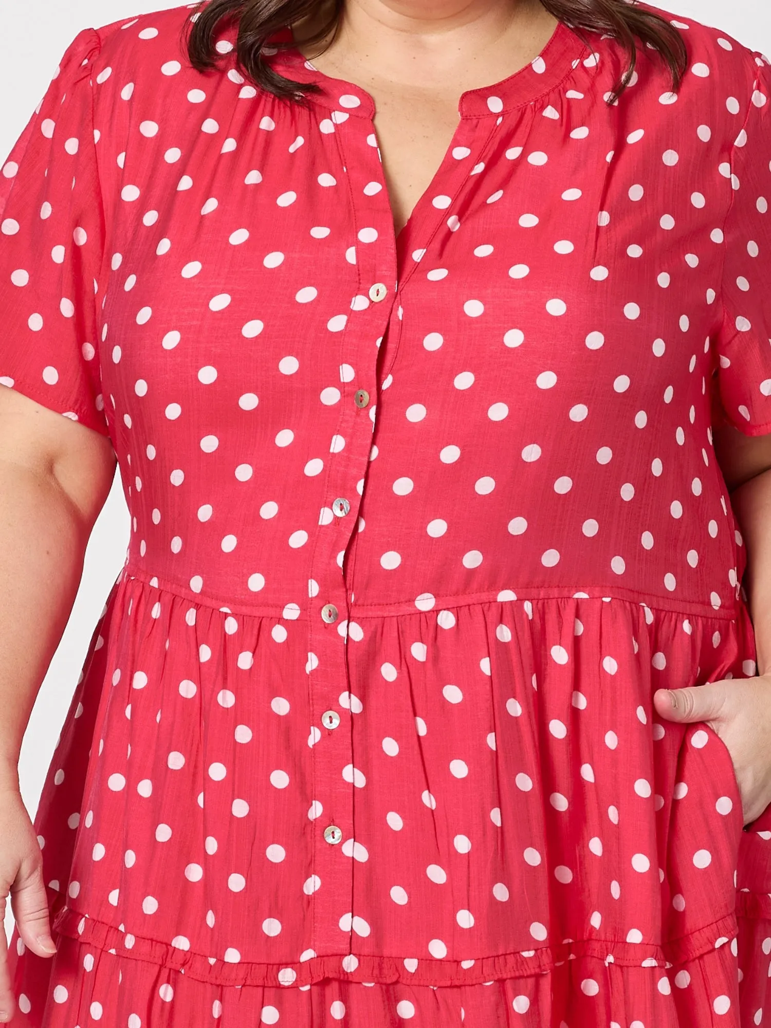 French Rose Spot Print Dress - Red/White sold by RC & Co product image thumbnail 3