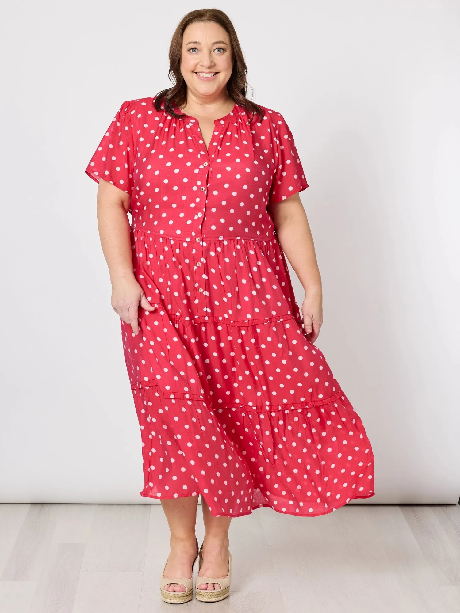 French Rose Spot Print Dress - Red/White sold by RC & Co product image thumbnail 4